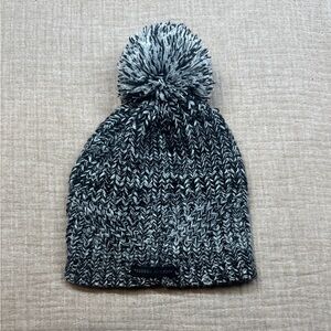Rebecca Minkoff Black and Gray Knit Pom-Pom Beanie